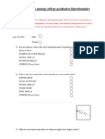 Unemployment Among College Graduates Questionnaire