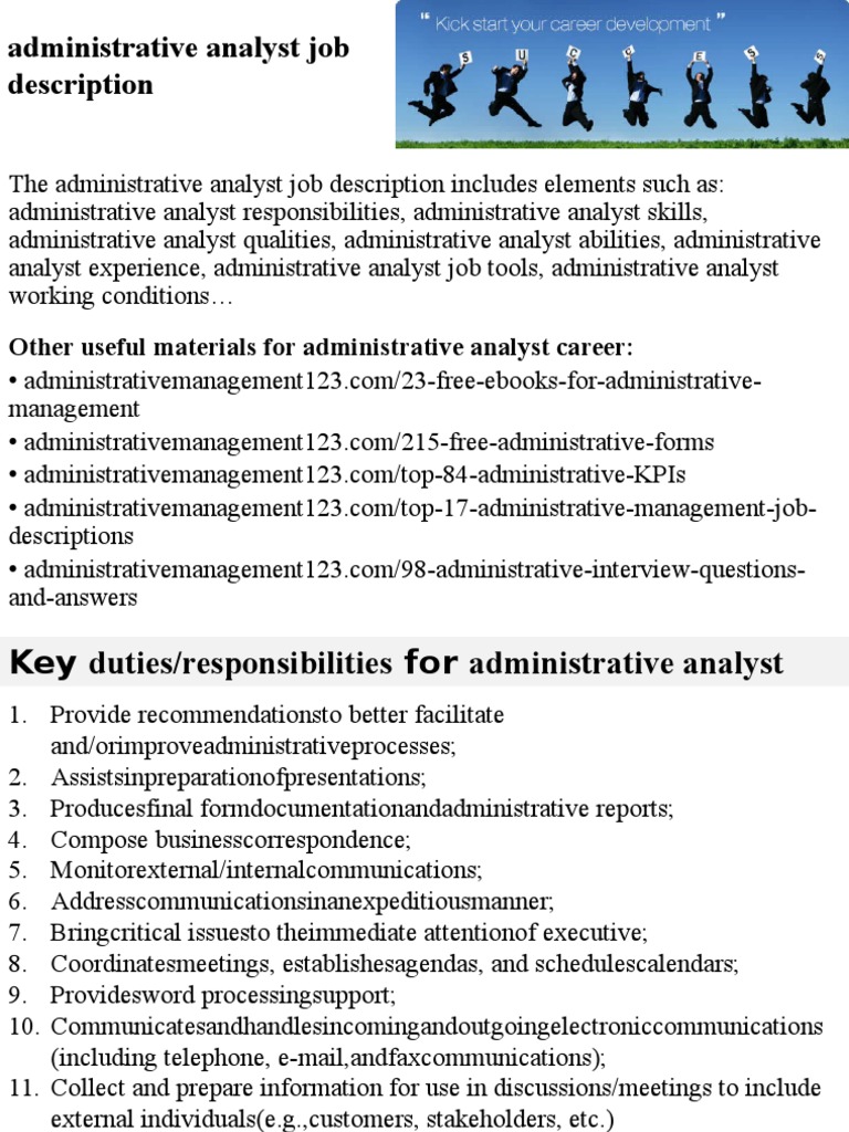 Administrative Analyst Job Overview | PDF | Intelligence Analysis ...