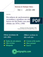 Prevalência de Ancilostomíase