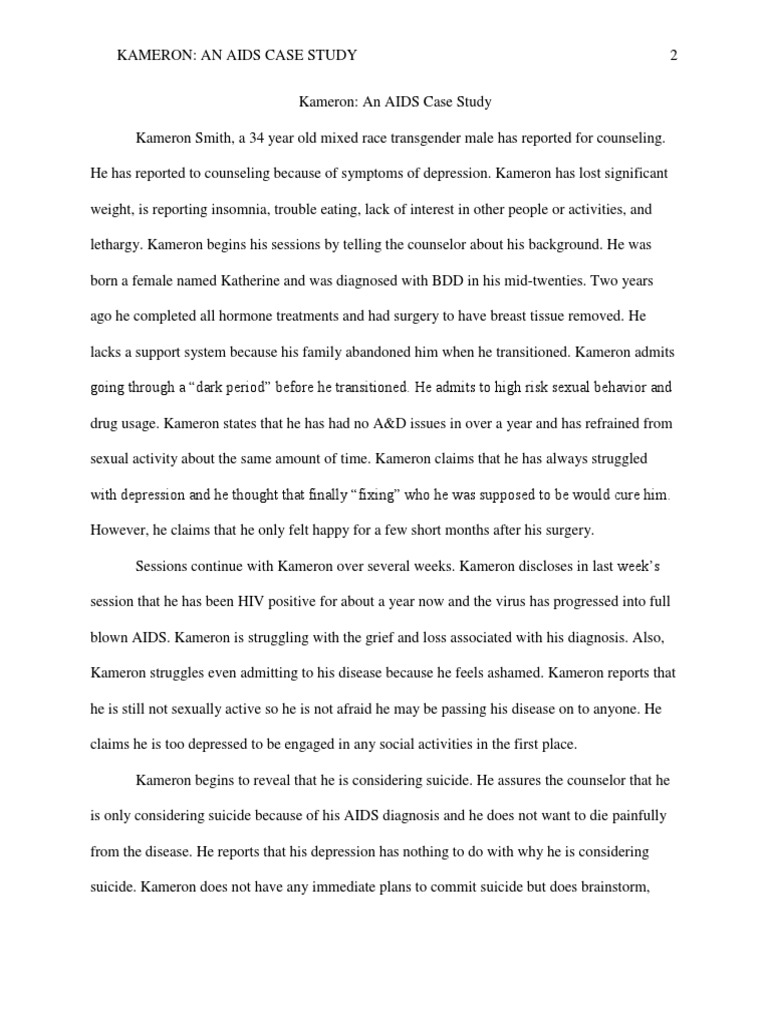 case study Hiv/Aids Terminal Illness