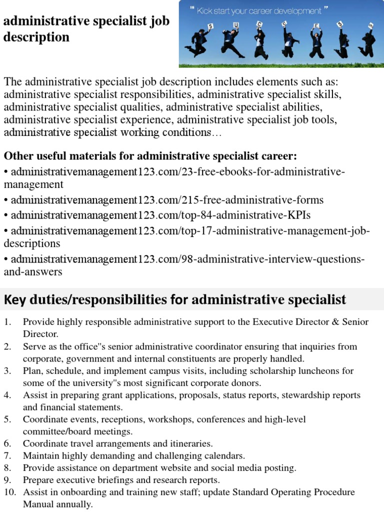 Administrative Specialist Job Overview | PDF | Recruitment | Business