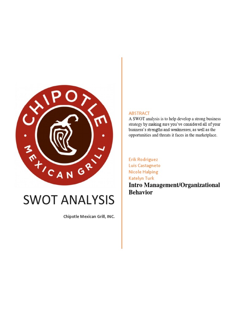 Chipotle SWOT Analysis 2014 Chipotle Mexican Grill E Verify