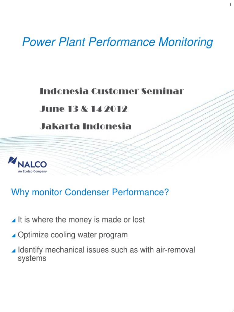 H&I. Condenser Performance Monitoring PDF Heat Exchanger Heat