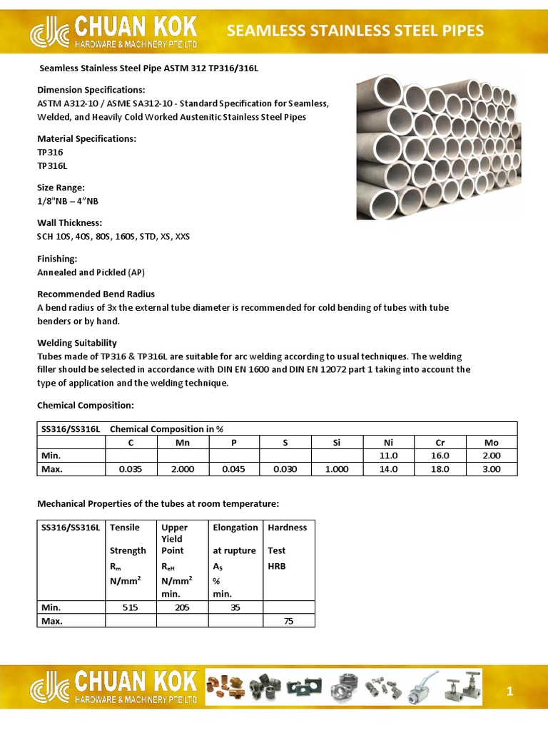 Pipes SS316 Stainless Steel Pipe (Fluid Conveyance) Free 30day
