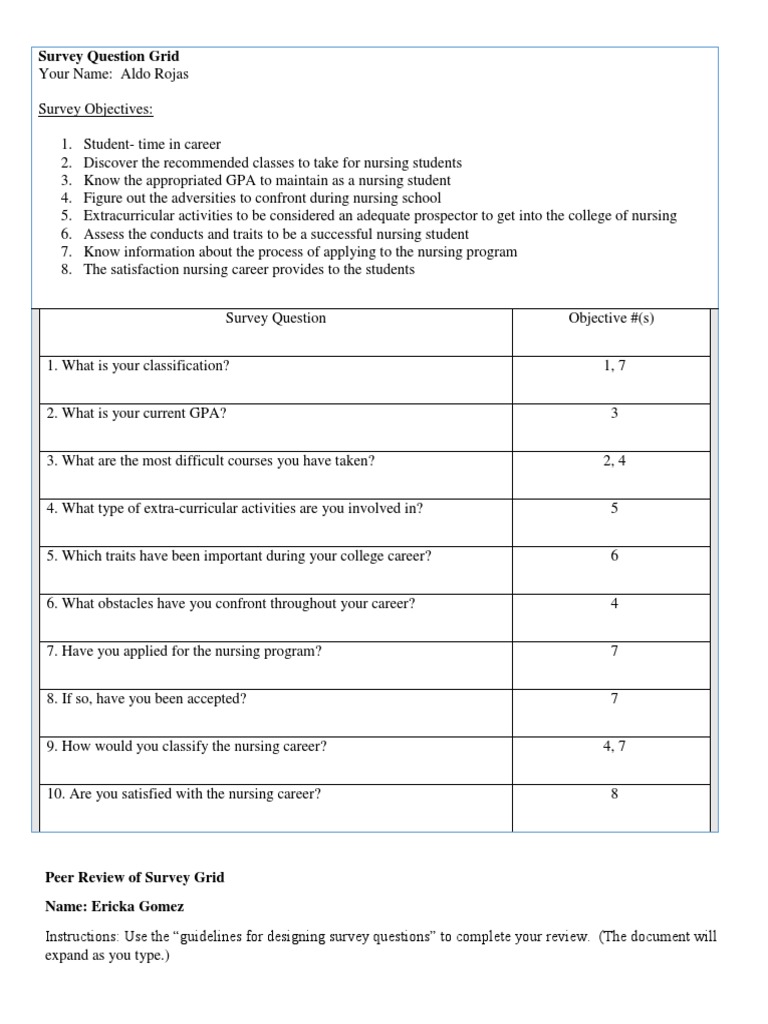 Survey Grid Peer Review | PDF | Career & Growth | Business