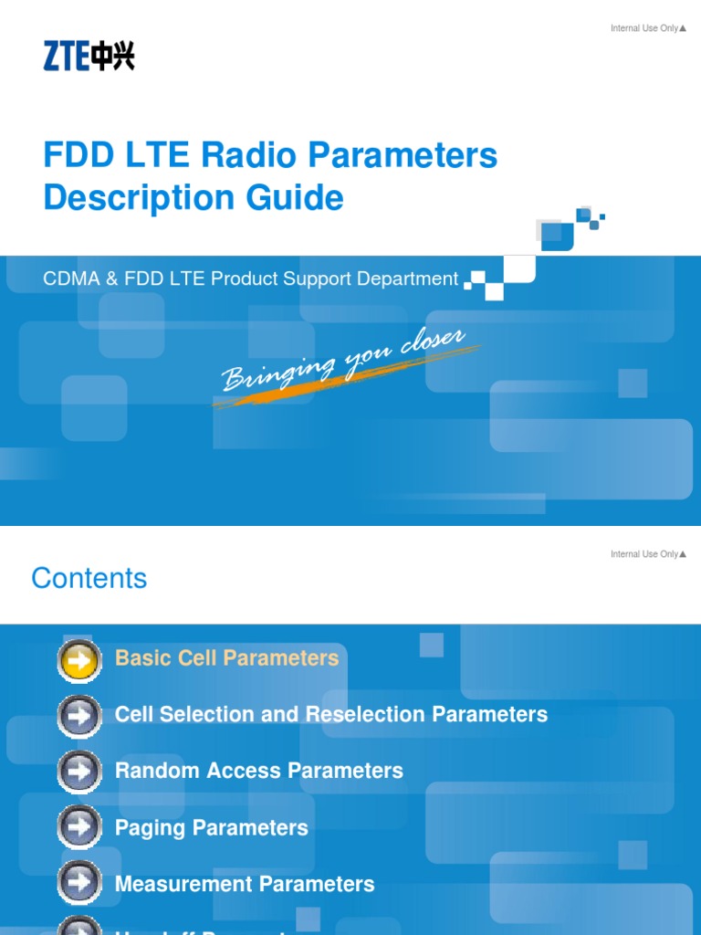 FDD LTE Radio Parameters Guide | PDF | Bandwidth (Signal Processing ...