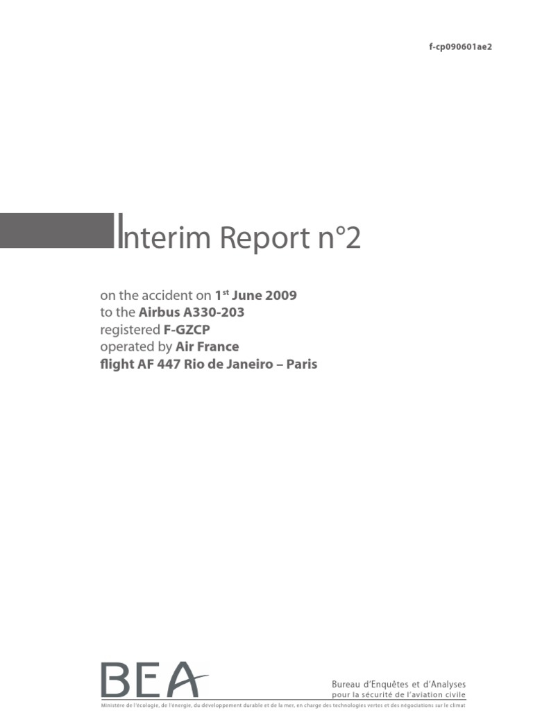 Af447 Interim Report 2 Flight Recorder Flap Aeronautics