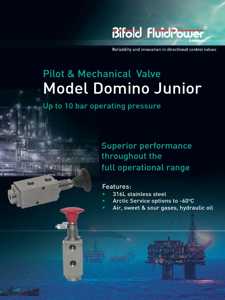 Domino Junior Solenoid 3 Way Pilot Operated, Spring Return PDF