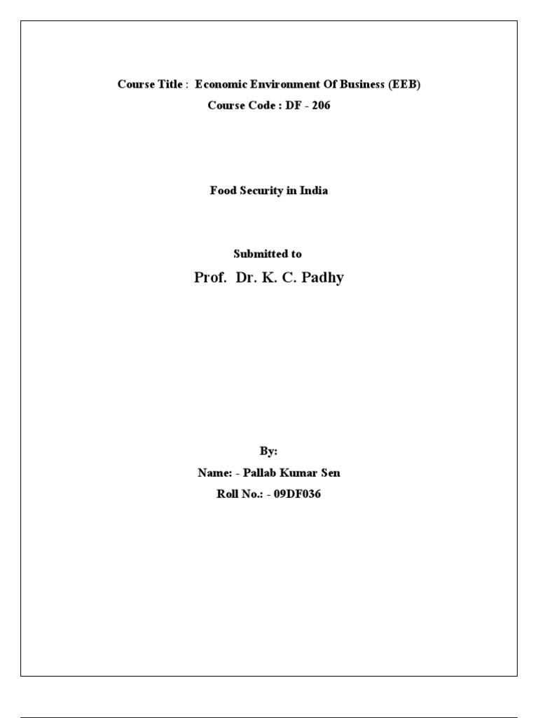 Food Security Challenges in India | PDF | Food Security | Famine