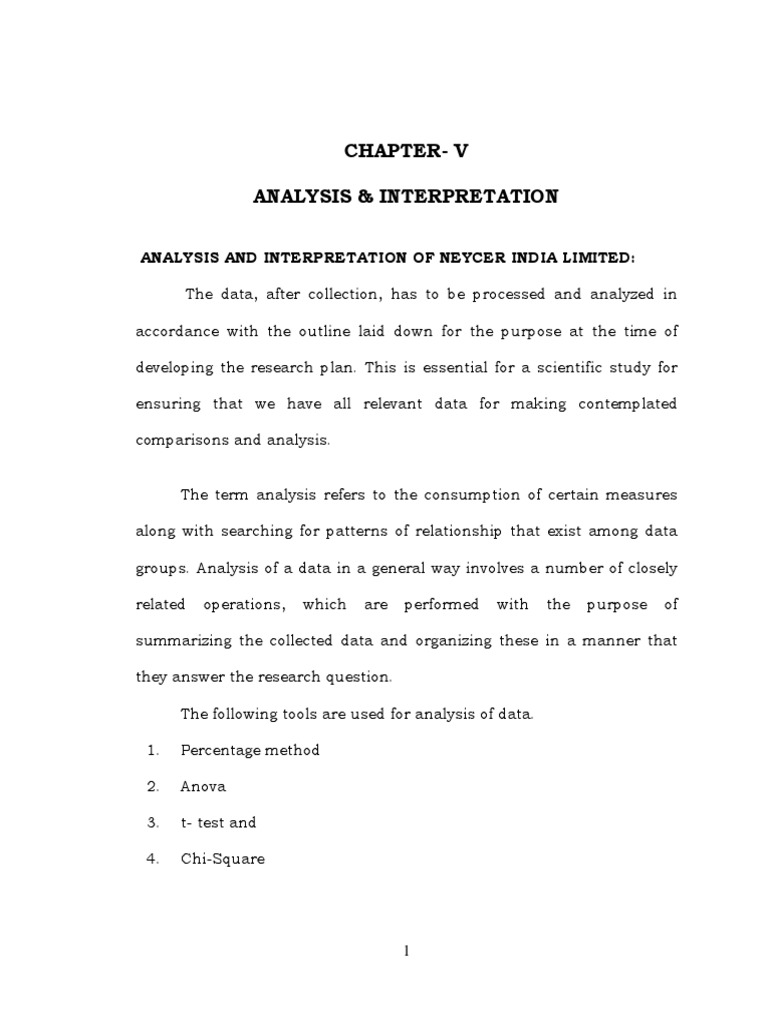 Chapter-V Analysis & Interpretation | PDF