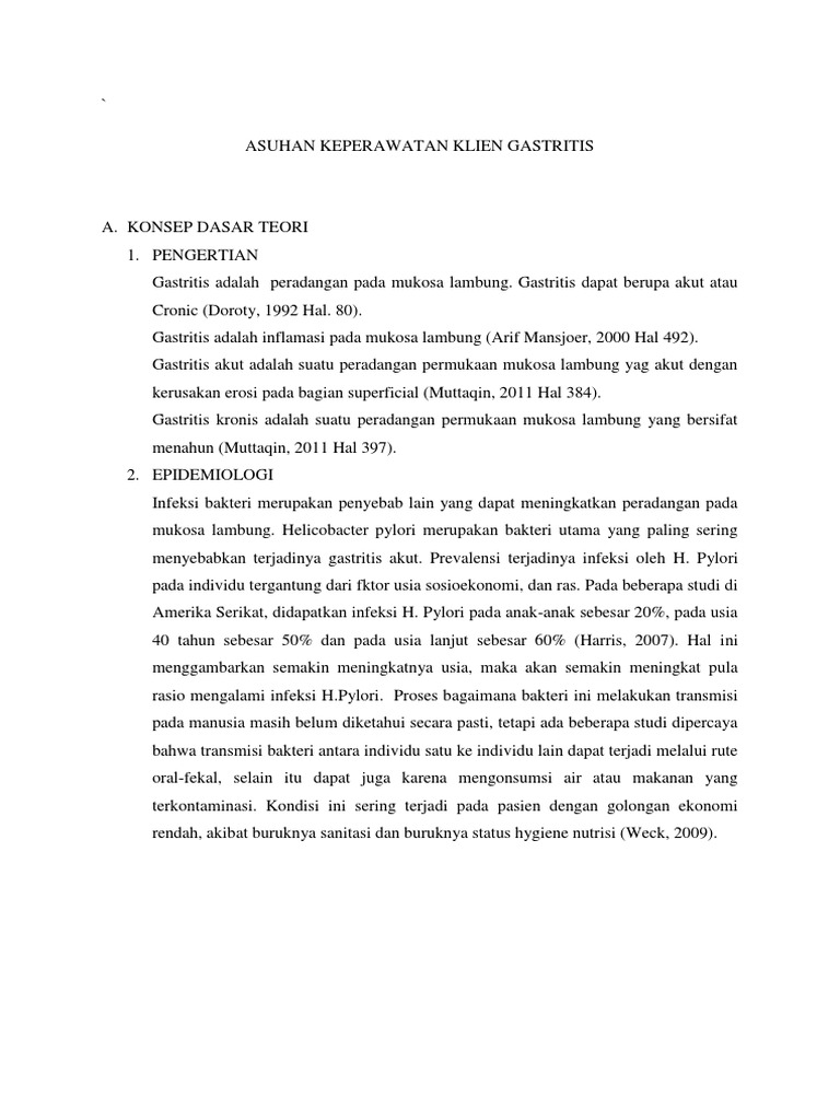 Askep Gastritis