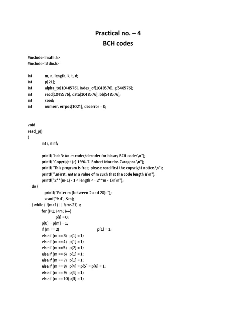 BCH Codes | PDF | Mathematical Concepts | Applied Mathematics