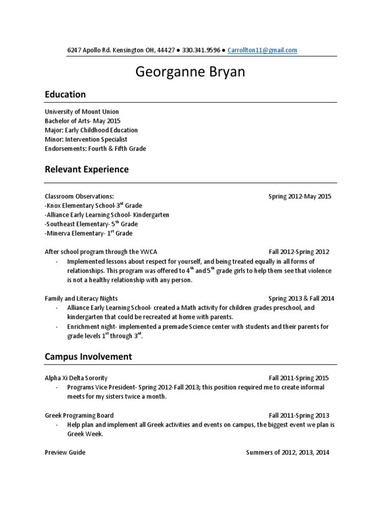 Georganne Bryan: Education | PDF