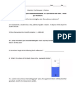 Chemistry Semester 1 Exam Review