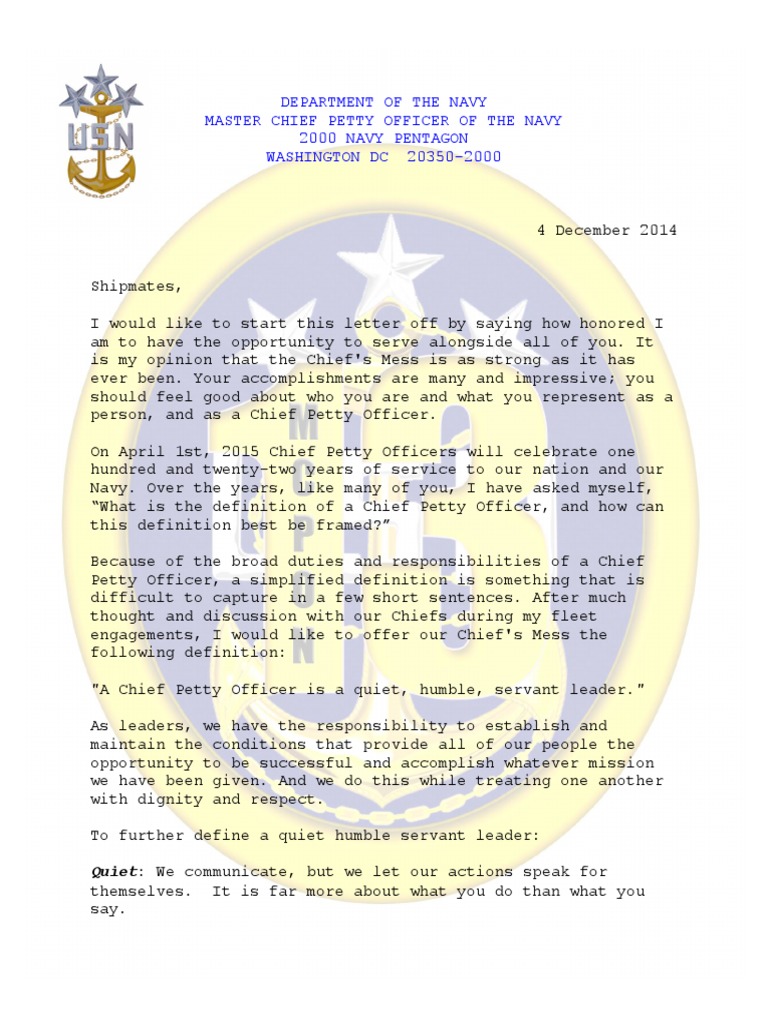 MCPON Guidance for CPO Leadership 2024 | PDF | Armed Conflict