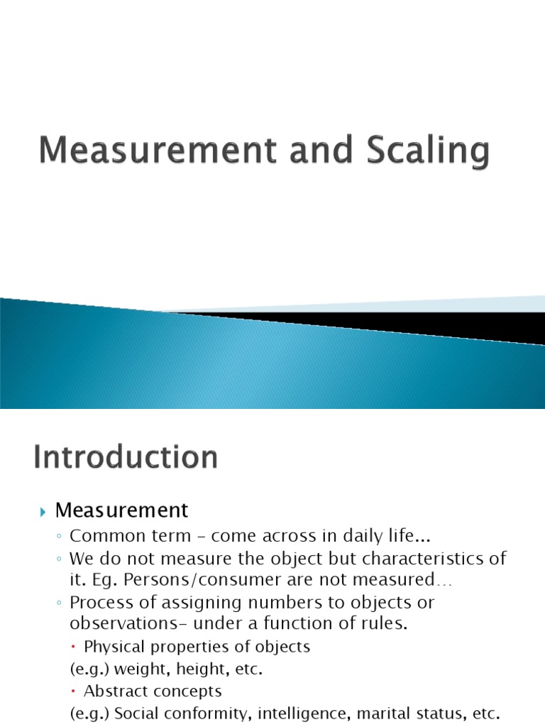 Measurement and Scaling | PDF | Level Of Measurement | Likert Scale
