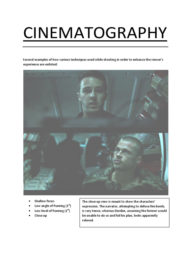 Cinematography Techniques Explained | PDF
