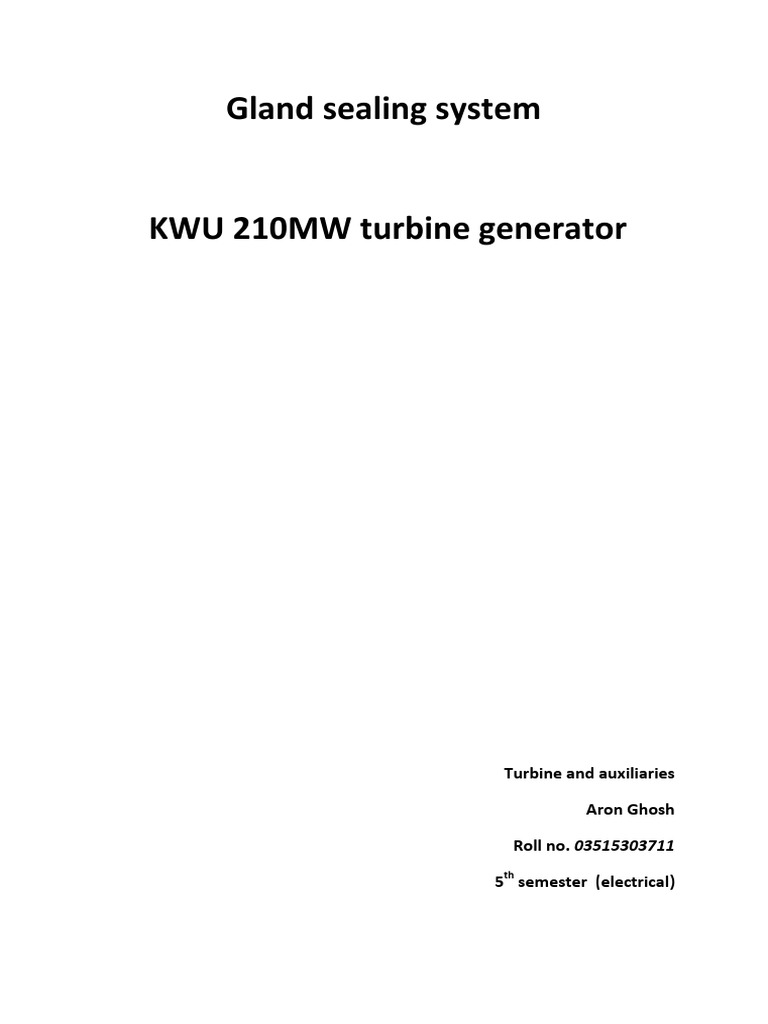 Gland Sealing System PDF Turbine Steam