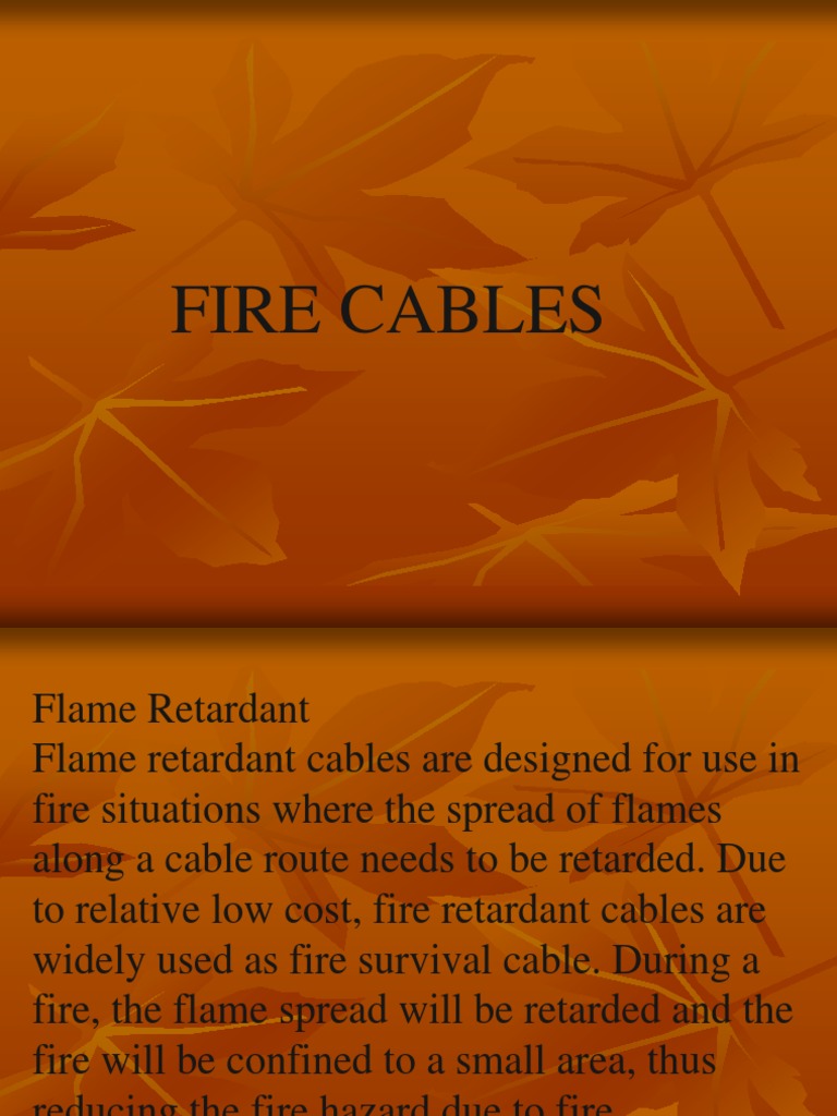 Flame Retardant vs Fire Resistant Cables | PDF | Smoke | Cable
