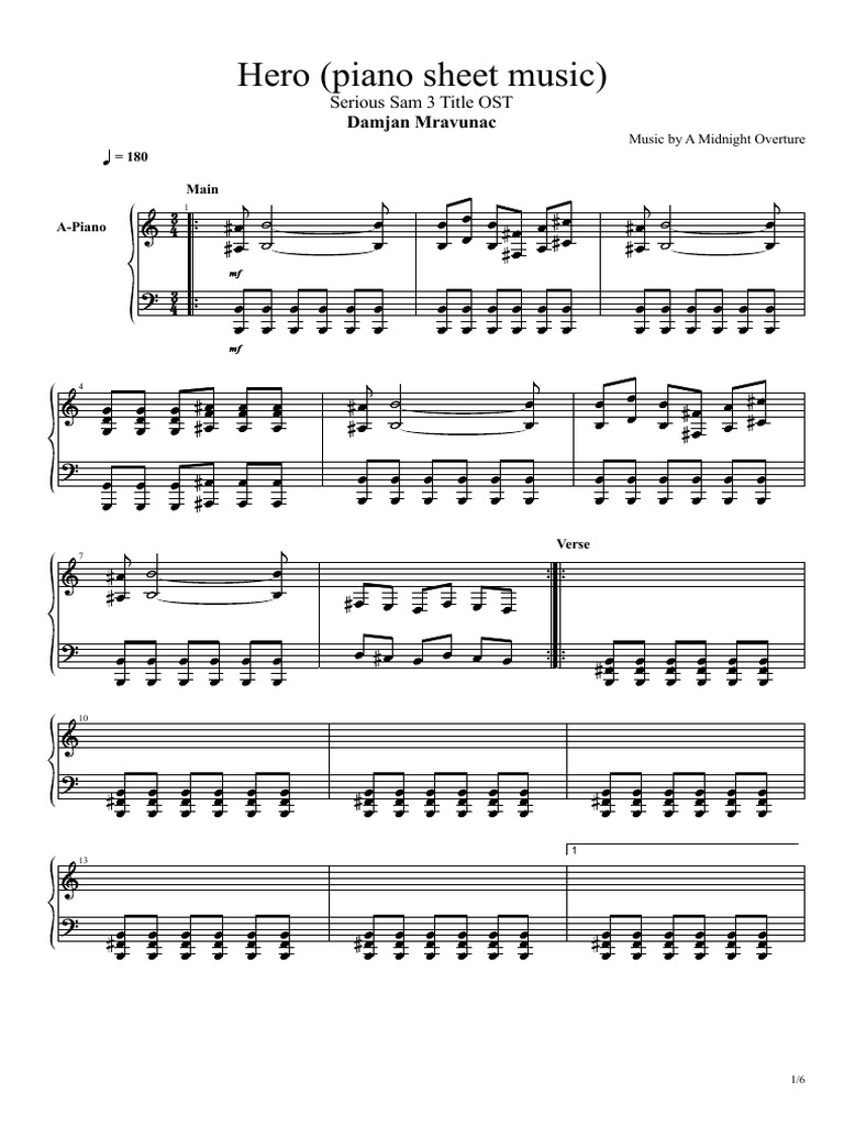 Hero (piano sheet music).pdf