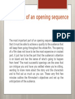 Importance of an Opening Sequence