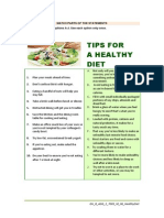 Tips For A Healthy Diet: Match Parts of The Statements Match Items 1-10 With Options A-J. Use Each Option Only Once