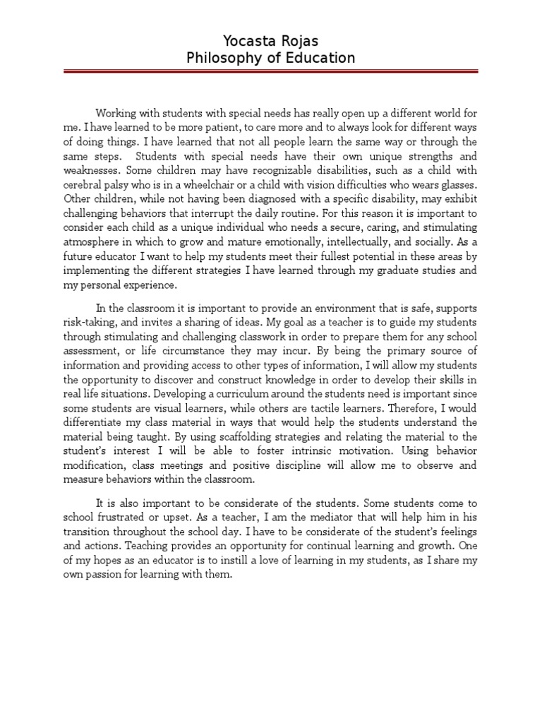 special education essay