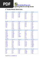 First Grade Master Spelling Lists | PDF | Nature | Sports