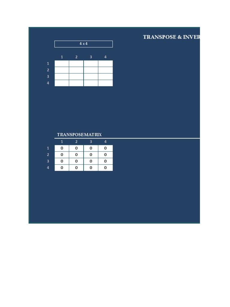 Inverse Transpose Matrix Calculator | PDF