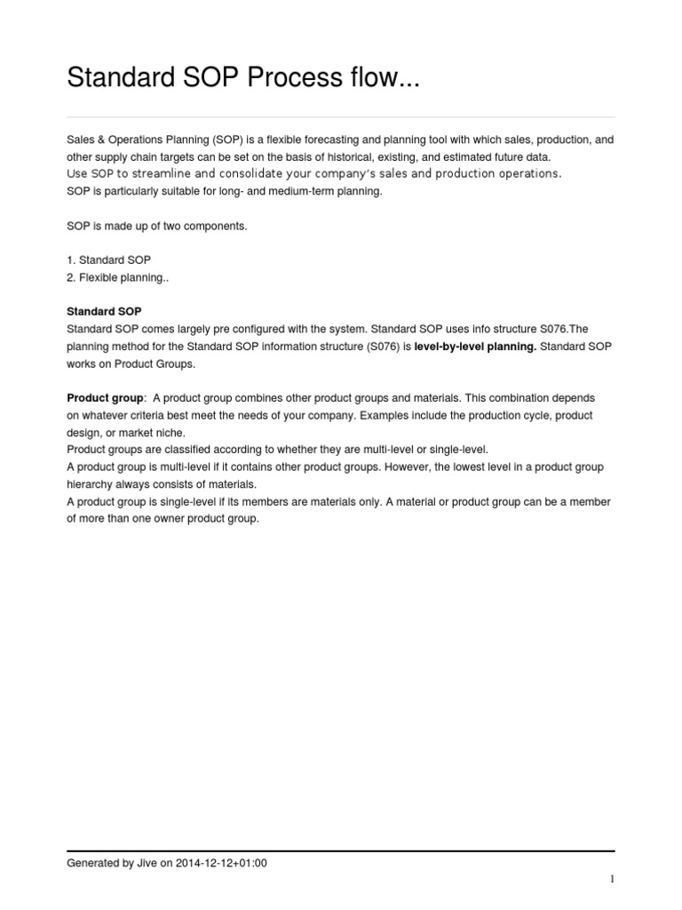 A Detailed Guide to Standard SOP Process Flow for Sales and Operations ...