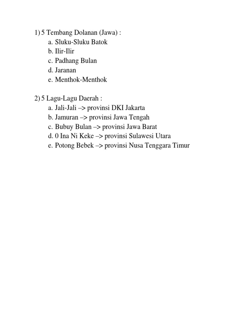 5 Tembang Dolanan Pdf