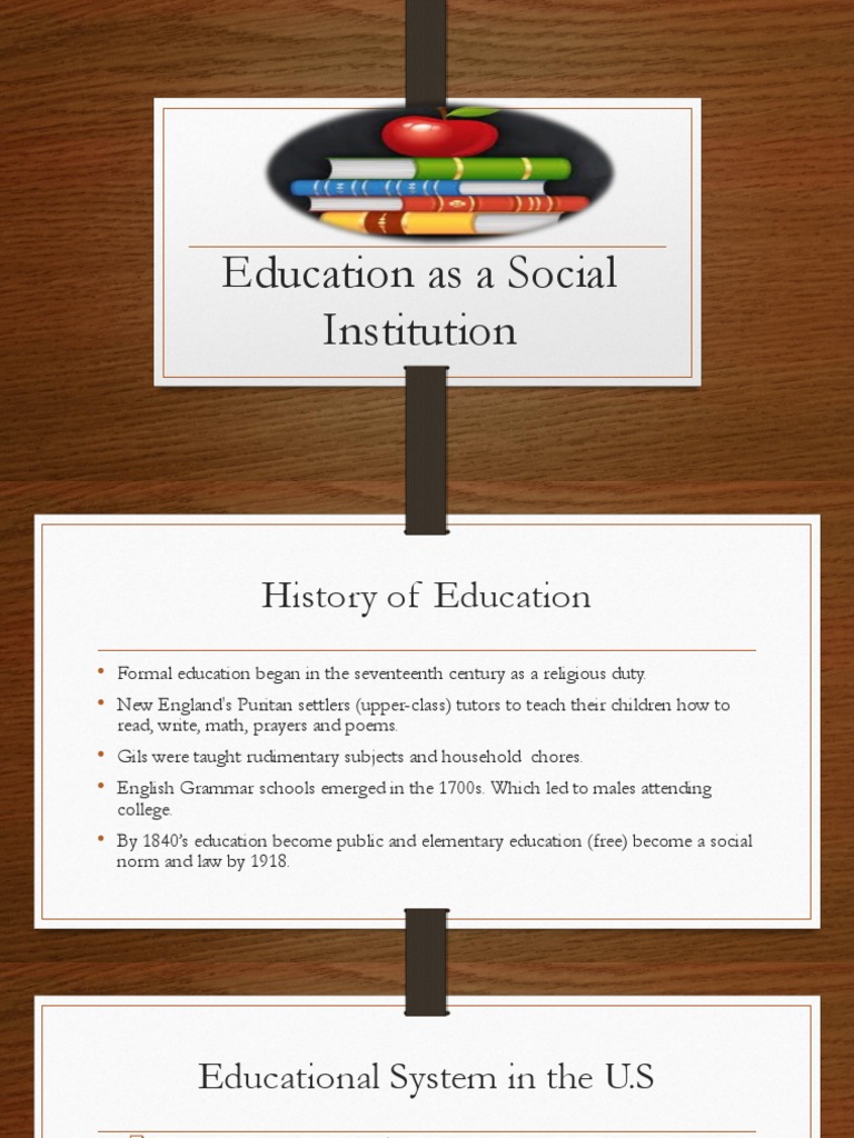 essay about education as a social institution