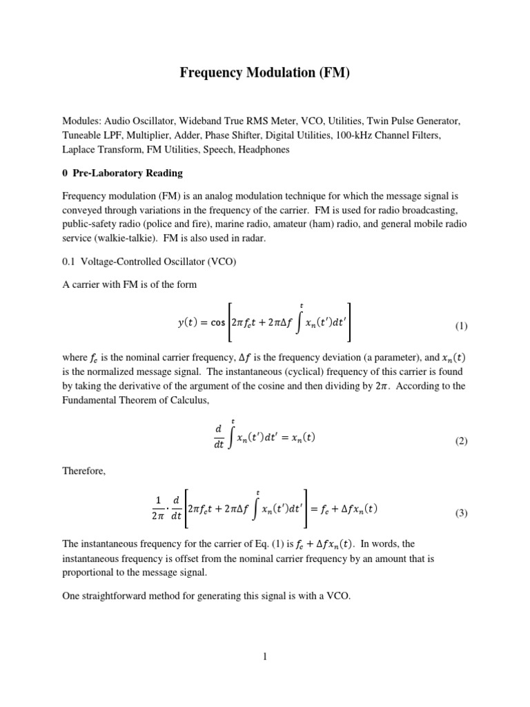Frequency Modulation | PDF