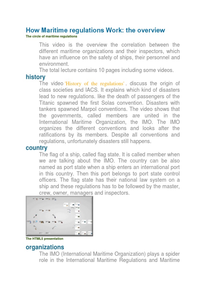 How Maritime Regulations Work Admiralty Law Ships