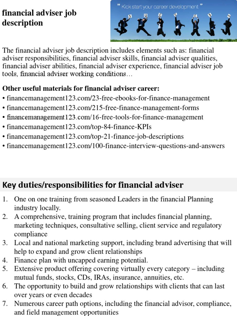 Financial Advisor Job Description Template / Human Resource Advisor Job Description Template [Free PDF ... : Make sure to add requirements, benefits, and perks specific to the role and your company.