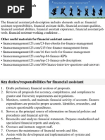 Financial Assistant Job Description