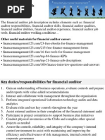 Financial Auditor Job Description