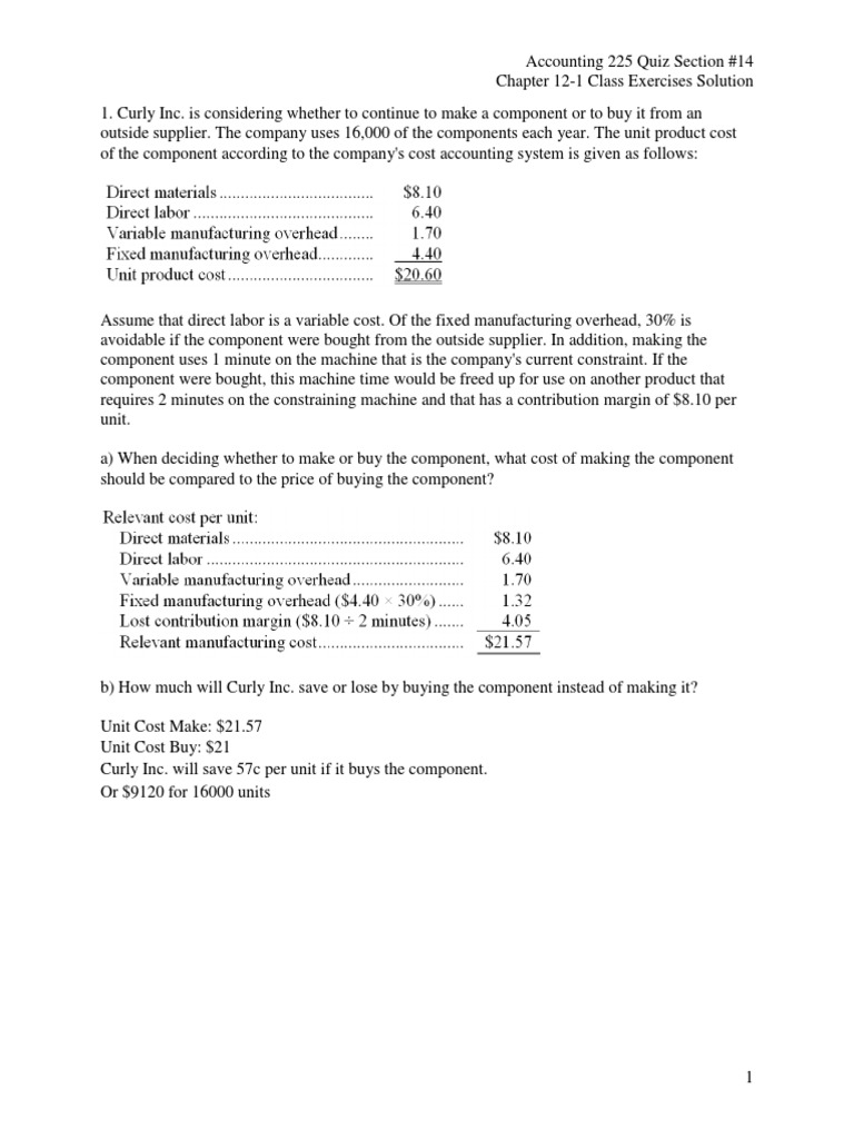 QS14 - Class Exercises Solution | PDF | Business Economics | Economies