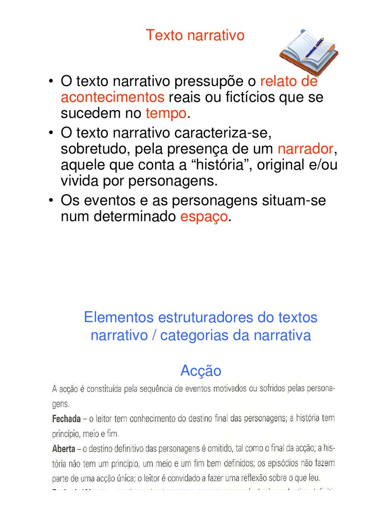Elementos do Texto Narrativo | PDF