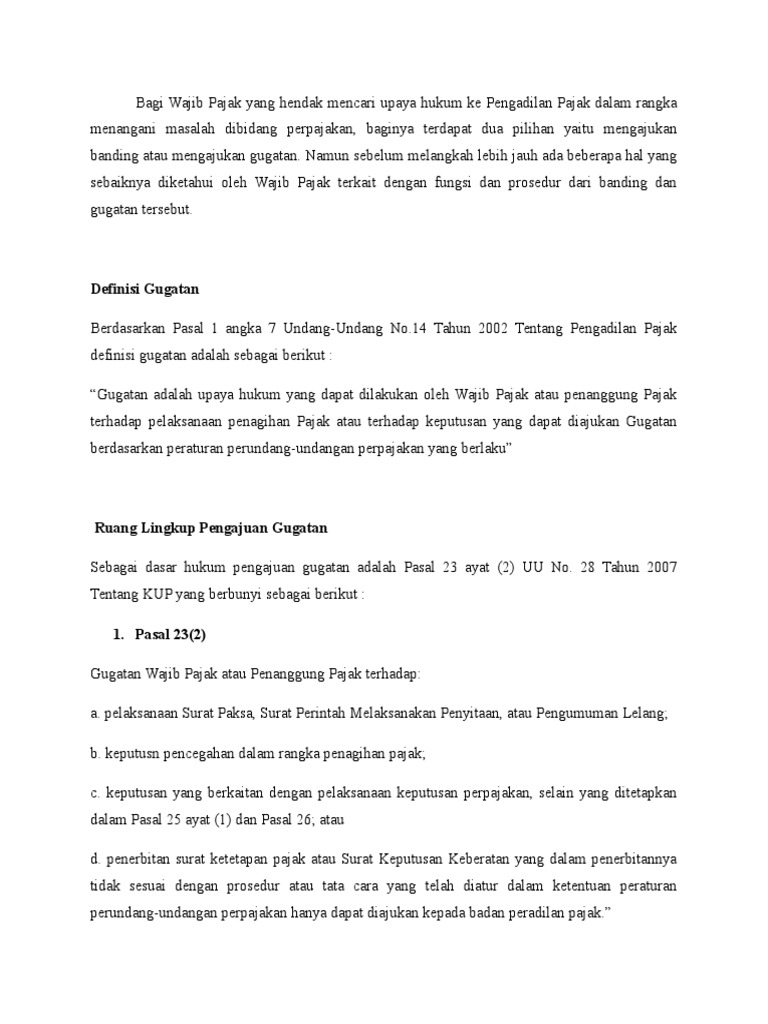 Gugatan Pajak