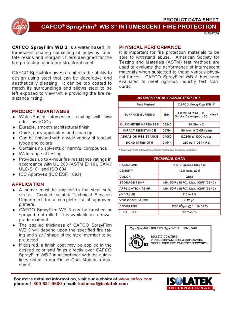 WB 3 - Fireproofing Intumescent | PDF | Specification (Technical ...