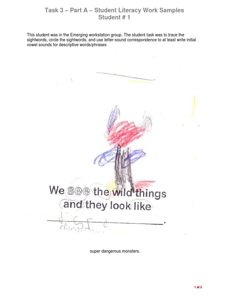 EdTPA Task 3: Student Work Samples | PDF | Literacy | Cognitive Science