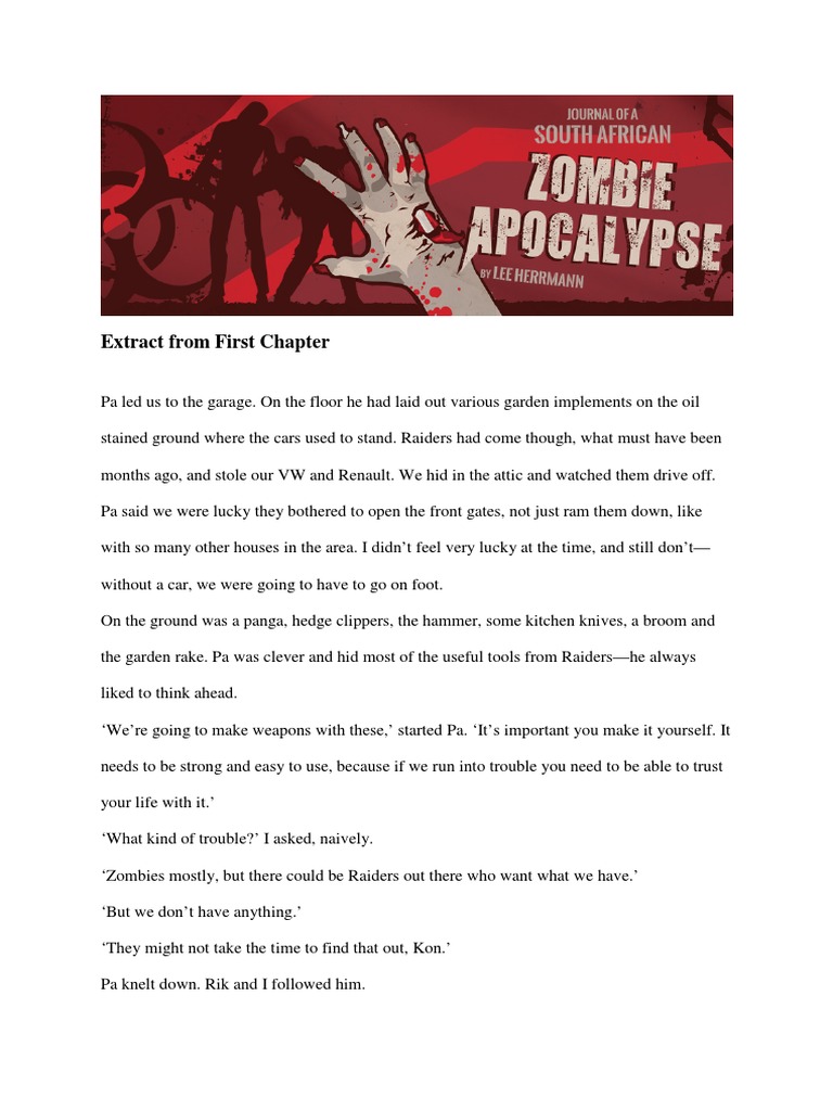 Excerpt From Journal of A South African Zombie Apocalypse PDF Knife