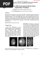A Survey on MRI based automated Brain Tumor Segmentation Techniques