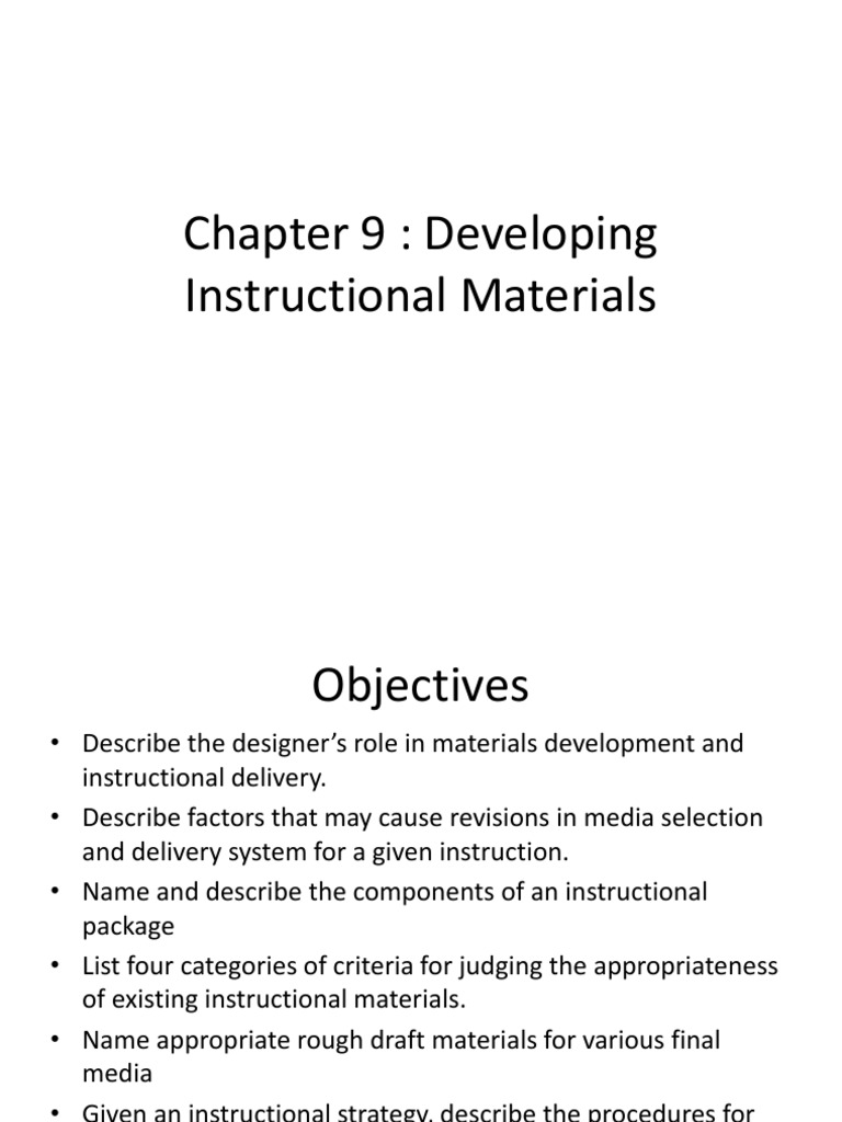Designing Effective Instructional Materials | PDF | Instructional ...