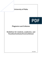 University Guidelines On Plagiarism