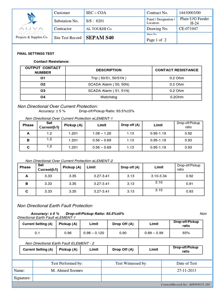 Sepam Relay Test Format | PDF | Electrical Equipment | Electromagnetism