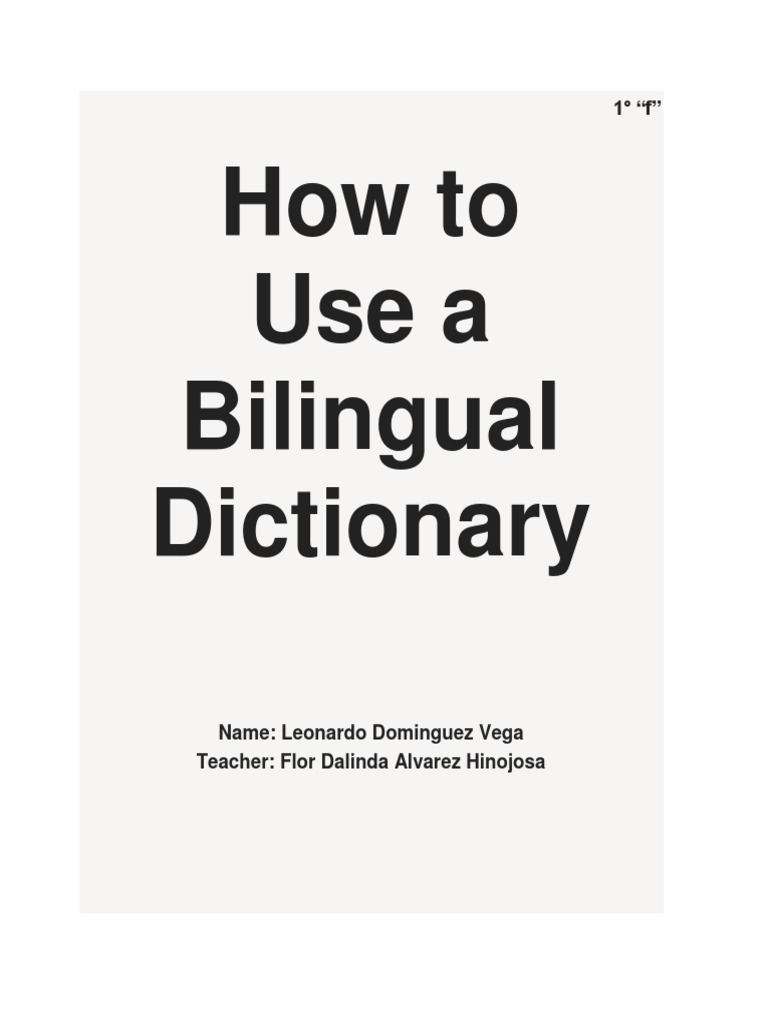 How To Use A Bilingual Dictionary Adverb Dictionary