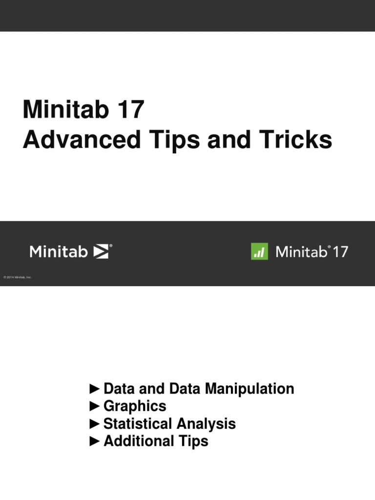 Minitab 17 Advanced Tips and Tricks PDF Chart Computing