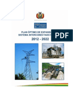 BO-G1003 - Plan Optimo de Expasion Del Sistema Interconectado Nacional – 2012-2022 Bolivia